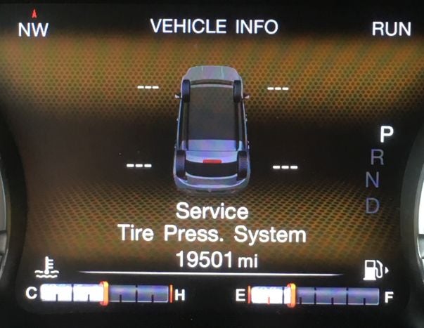 Jeep Renegade Service Tire Pressure System